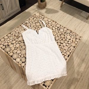 PLT petite white eyelet dress